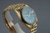 1979 Rolex 18K Day-Date 18038 with Baby Blue Stella Dial