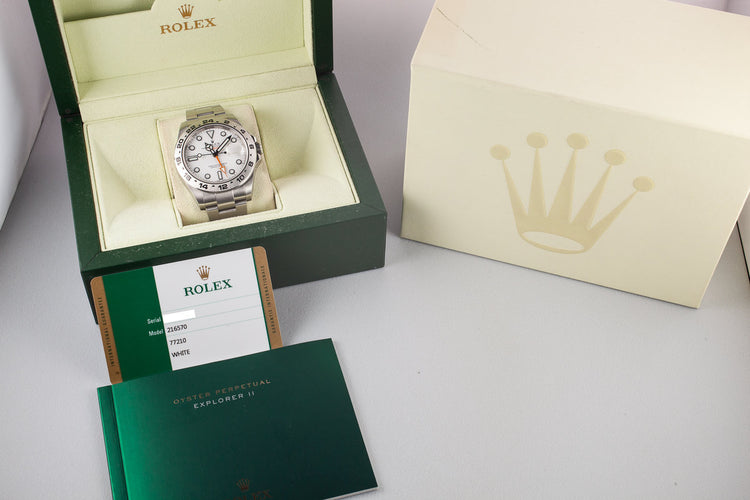 2015 Rolex Explorer II 216570 with Box and Papers