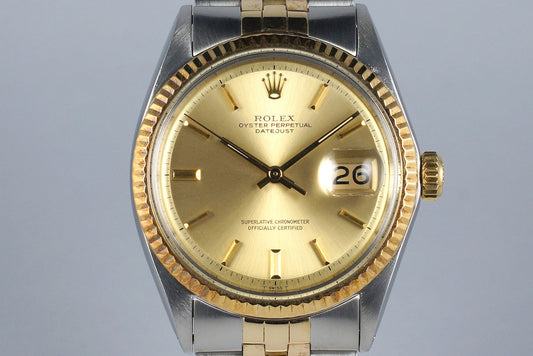 1968 Rolex Two Tone DateJust 1601 Non-Luminous Champagne Dial
