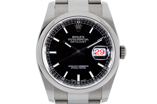 2016 Rolex Datejust 116200 Black Dial