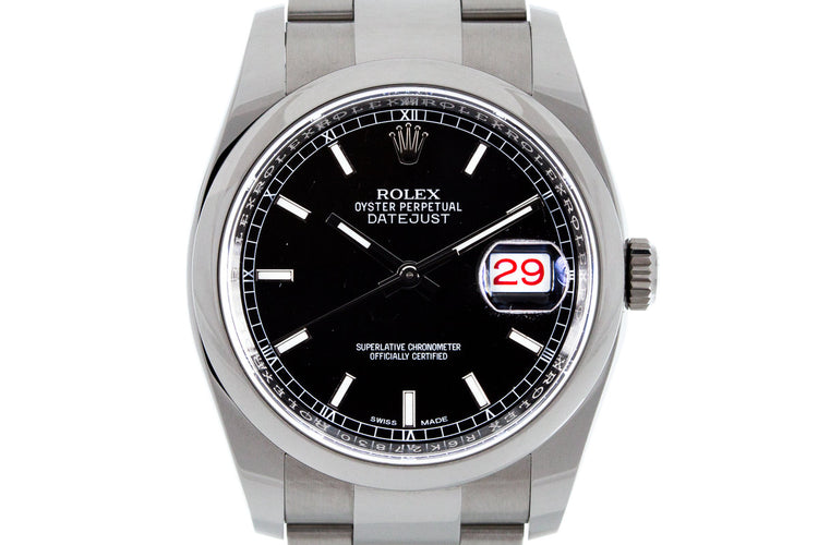2016 Rolex Datejust 116200 Black Dial