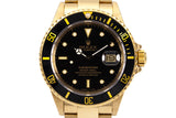 1988 Rolex YG Submariner 16808 Black YG Surround Dial with Box and Papers