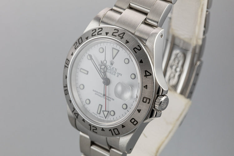 2000 Rolex Explorer II 16570 White Dial with Service Papers