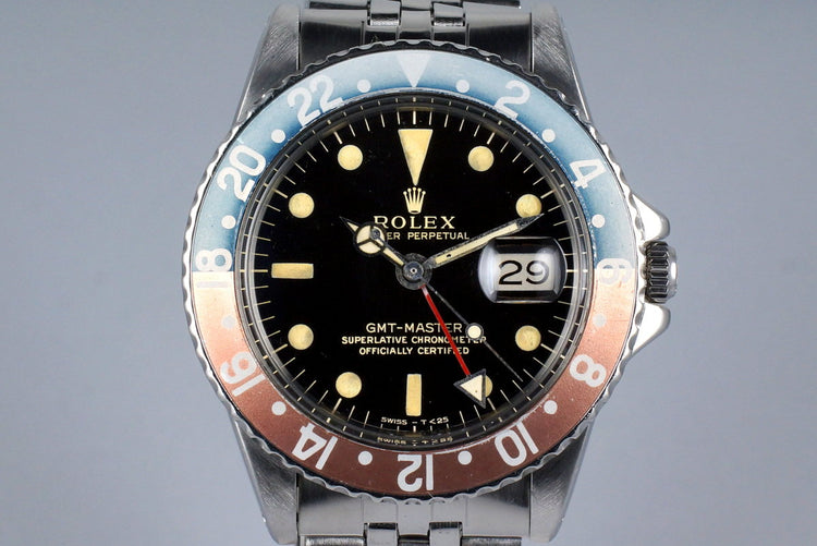 1964 Rolex GMT 1675 Glossy Gilt Dial with Box and Papers