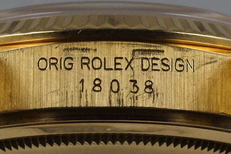 1985 Rolex YG Day Date 18038