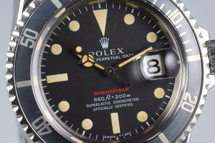 1972 Rolex Red Submariner 1680 Mark IV Dial with Box and Papers