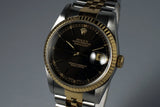 1991 Rolex Two Tone DateJust 16233 Glossy Black Dial