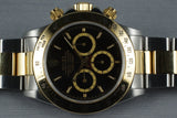 1991 Rolex Two Tone Zenith Daytona 16523 with Inverted 6 Black Dial