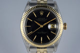 1964 Rolex Two Tone DateJust 1601 Glossy Gilt Black Dial