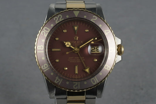 1972 Rolex GMT 14K/SS 1675  with Root Beer Dial and Purple Bezel