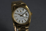 Rolex Vintage 18K YG Day Date 1803 White Dial and President Bracelet