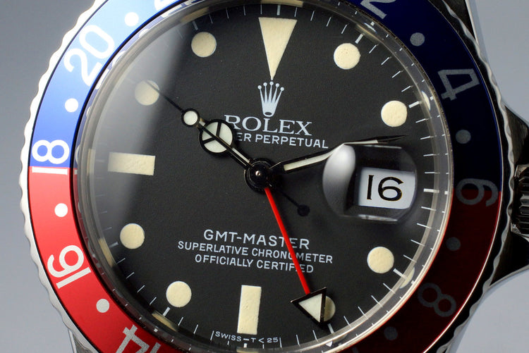 1983 Rolex GMT 16750 Matte Dial with RSC Papers