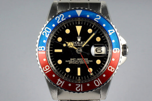 1963 Rolex GMT 1675 PCG Gilt Chapter Ring Underline Dial