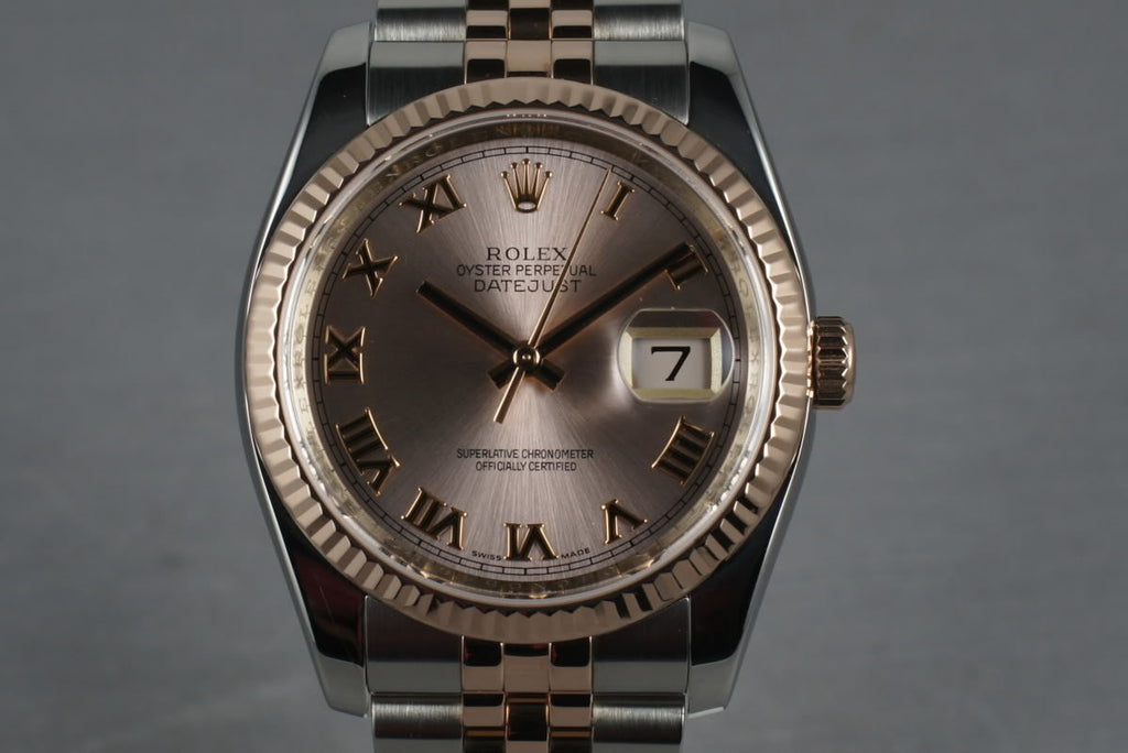 2011 Rolex Rose Gold & Stainless Steel Datejust 116231 with papers