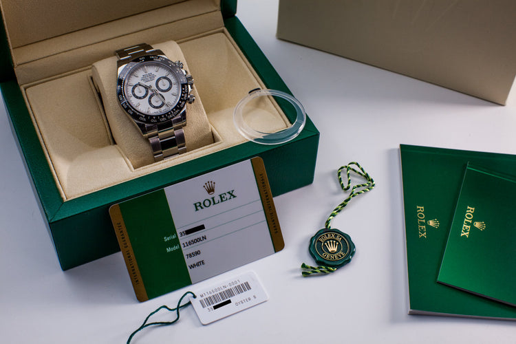 2017 Rolex Ceramic Daytona 116500LN White Dial with Box and Papers MINT