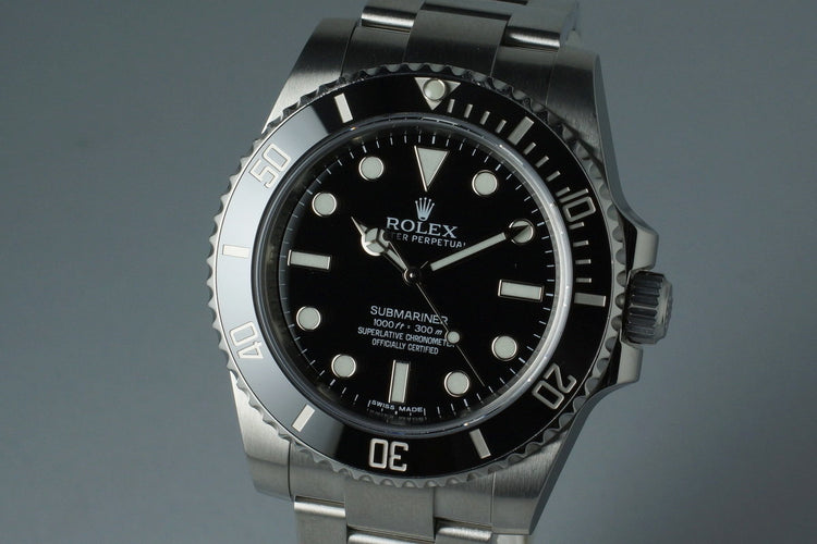 2014 Rolex Submariner 114060 with Box and Papers