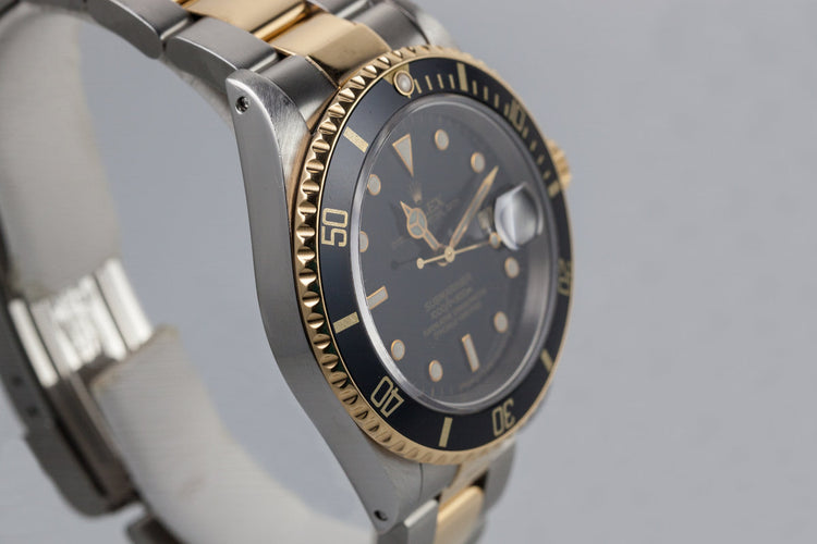 1991 Rolex Two Tone Black Submariner 16613