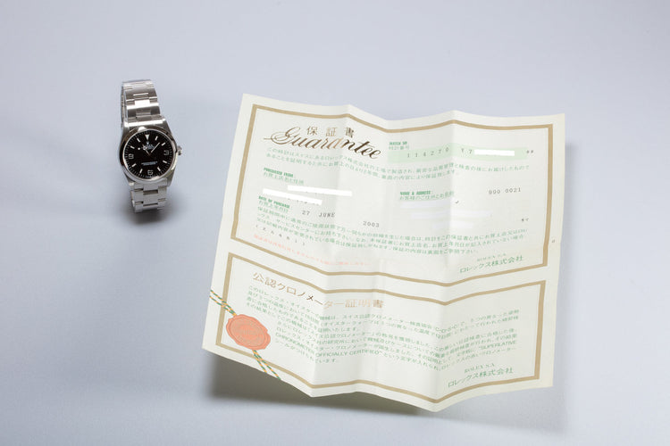2002 Rolex Explorer 114270 with Papers