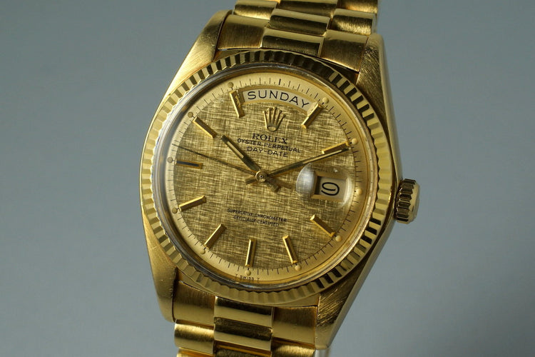 1975 Rolex YG Day-Date 1803 with Champagne Linen Dial