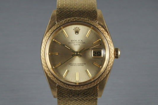 1982 Rolex Solid 18K Date 1514 with Rare Rolex Band