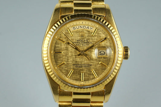 1975 Rolex YG Day-Date 1803 with Champagne Linen Dial