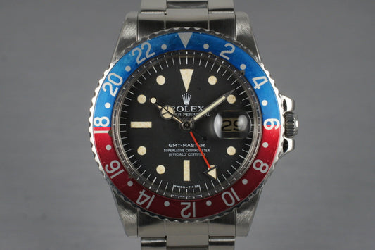 1978 Rolex GMT 1675 Radial Dial with Box and Papers