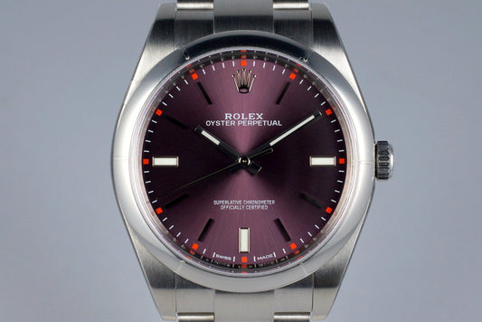 2016 Rolex Oyster Perpetual Ref: 114300 ‘Red Grape’ Dial MINT