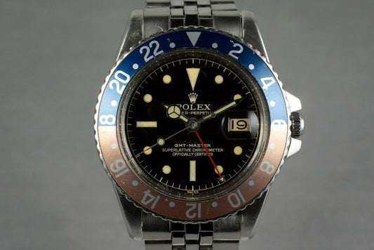 1963 Rolex GMT 1675 PCG Gilt UNDERLINE Dial