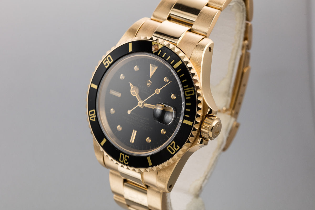 HQ Milton - 1981 Rolex 18K YG Submariner 16808 Matte Black Nipple