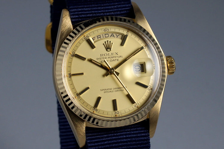 1977 Rolex YG Day Date 1803 Matte Champagne Dial