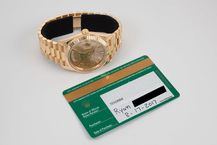 2017 Rolex 18K Day-Date 228238 with Box and Papers