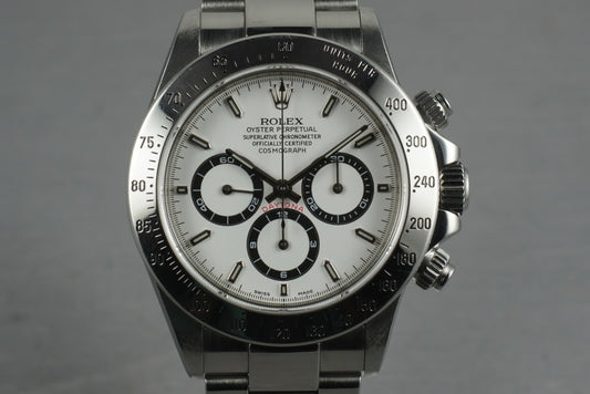 1999 Rolex SS Zenith Daytona 16520 White Dial