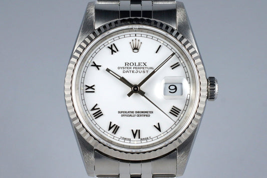 1995 Rolex DateJust 16234 White Roman Dial