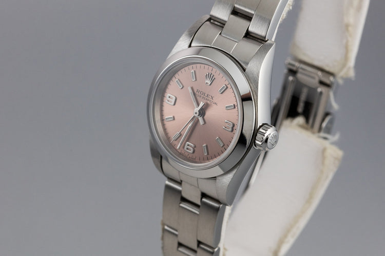 2003 Rolex Ladies Oyster Perpetual 76080 Salmon Dial with Box and Papers