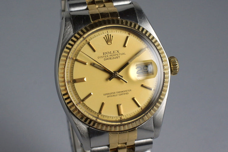 1977 Rolex Two Tone DateJust 1601 Matte Champagne Dial