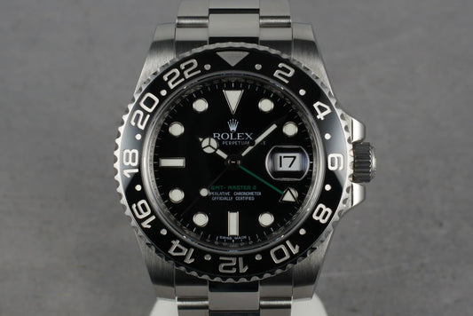 2009 Rolex Ceramic GMT 116710 Box and Papers V serial