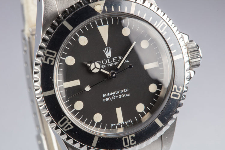 1979 Vintage Rolex Submariner 5513 with MK 3 “Lollipop” Maxi Dial with Service Papers