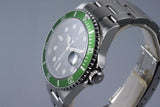 2004 Rolex Green Submariner 16610V Mark I Dial with Box and Service Papers