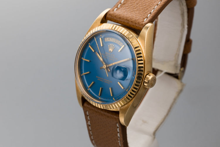 1972 Rolex 18K YG Day-Date 1803 with Blue Stella Dial