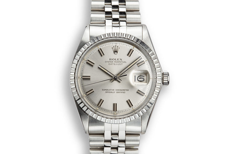 1971 Rolex DateJust 1603 Silver Wide Boy Dial with Double Papers, and Rolex Service Papers