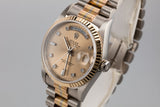 1995 Rolex Day-Date 18239 Tridor President with No Lume Salmon Diamond Dial