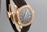 2018 Patek Philipe 18K Rose Gold Aquanaut Travel Time 5164R-001 with Box and Papers
