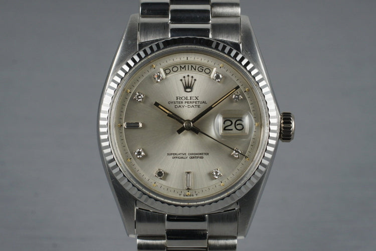 1972 Rolex WG Day-Date 1803 with Factory Swiss Diamond Dial