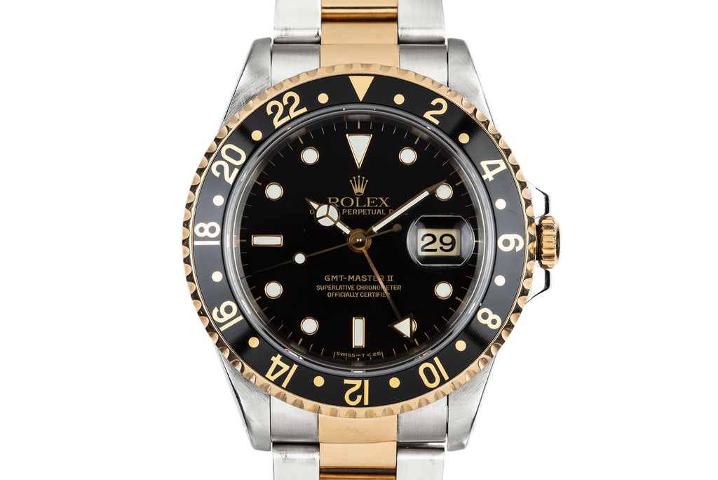 HQ Milton 1995 Rolex Two-Tone GMT-Master II 16713 with Box and