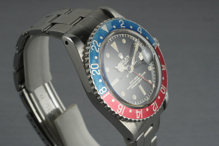 1961 Rolex GMT 1675 PCG with Glossy Gilt Chapter Exclamation Ring Dial