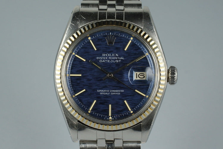 1972 Rolex DateJust 1601 Blue Textured Dial