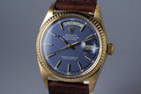 1970 Rolex YG Day-Date 1803 Matte Blue Dial