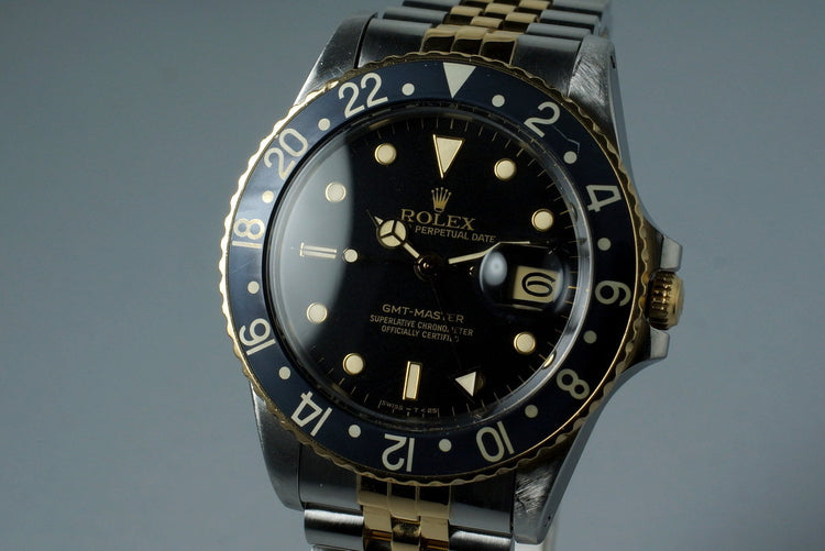 1985 Rolex Two Tone GMT 16753 with Box and Papers