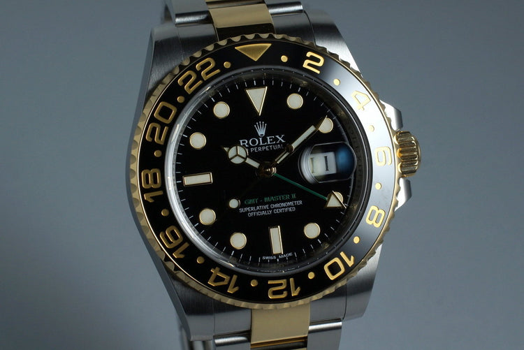 2013 Rolex Two Tone GMT II 116713 with Box and Papers