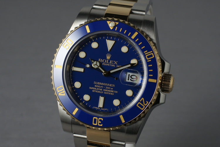 2009 Rolex Two Tone Submariner 116613 with Box and Papers